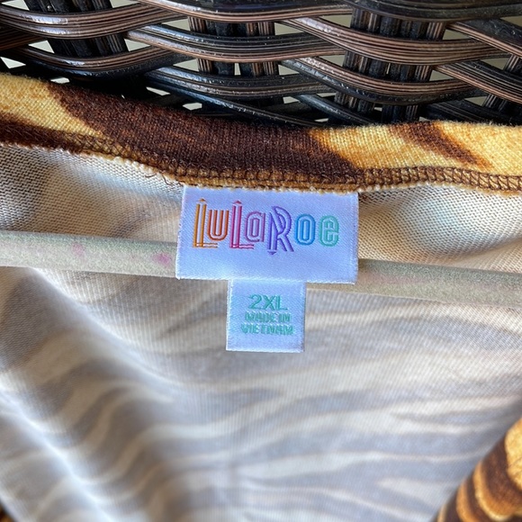 LulaRoe Brown Zebra Cardigan 2XL - Picture 2 of 7